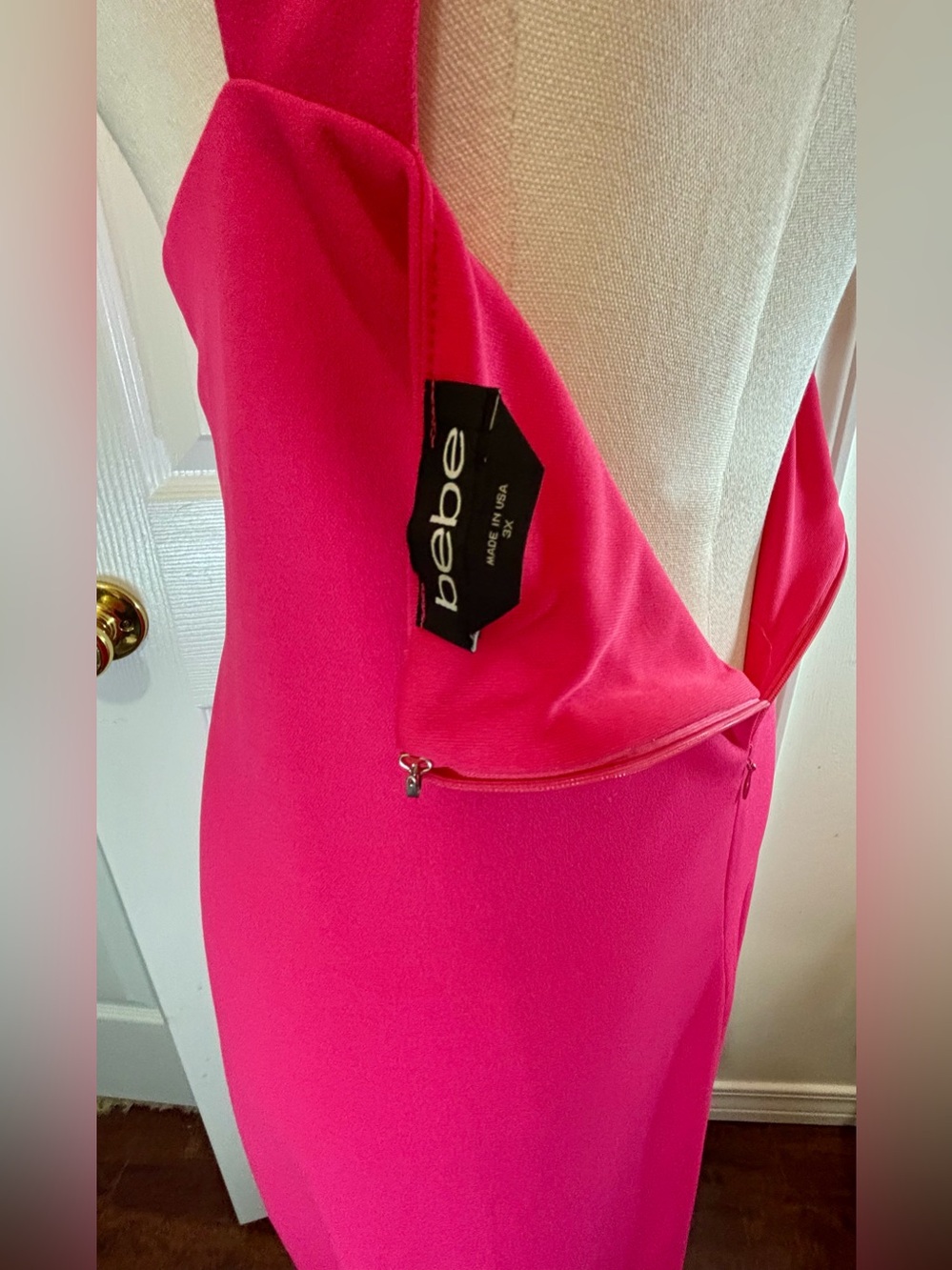 bebe Hot Pink Backless Midi Dress Size 3X (18) - Picture 3 of 7